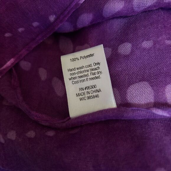 Me to We Purple and White Dotted Scarf 70 x 40 - Picture 4 of 6